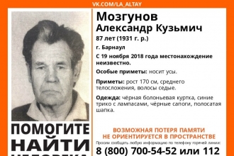 В Барнауле пропал пожилой мужчина