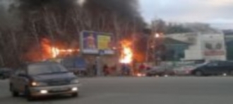 Крупный пожар в Барнауле