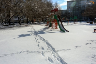 Апрельский снег в Барнауле