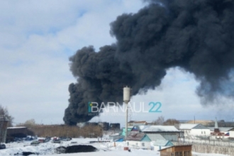 В Барнауле на бывшем заводе произошел пожар 