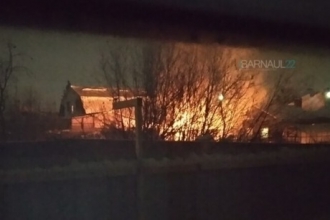 В Барнауле произошел большой пожар
