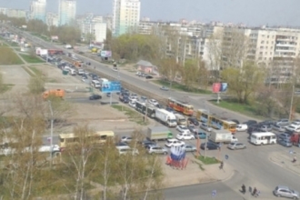 В понедельник в Барнауле были страшные пробки
