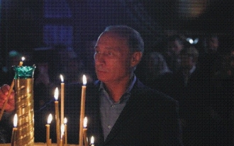 Владимир Путин встретил Рождество Христово в Троице-Георгиевском монастыре (фото)