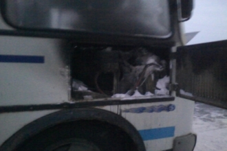 При возгорании школьного автобуса пострадавших не было